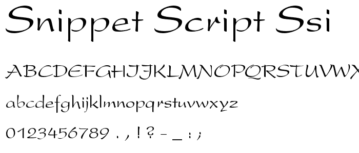 Snippet Script SSi font